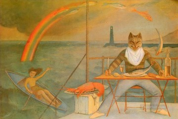 猫 Painting - 地中海の猫
